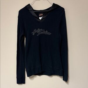 Harley-Davidson Women's Black V-Neck Hoodie